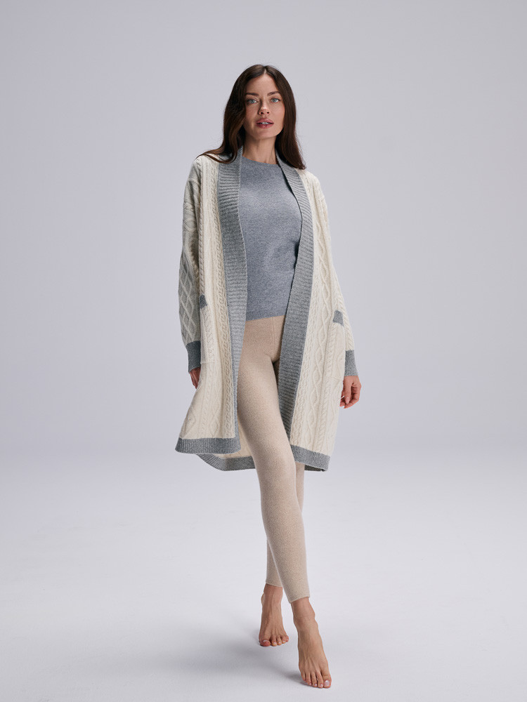 Long sheep's wool cardigan
