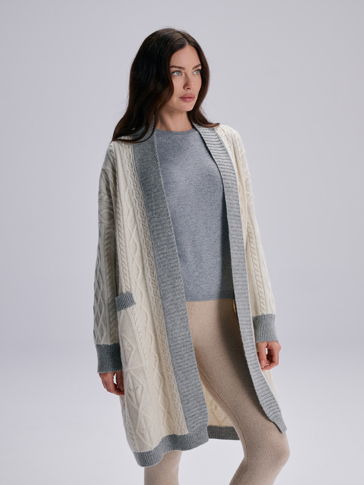 Long sheep's wool cardigan