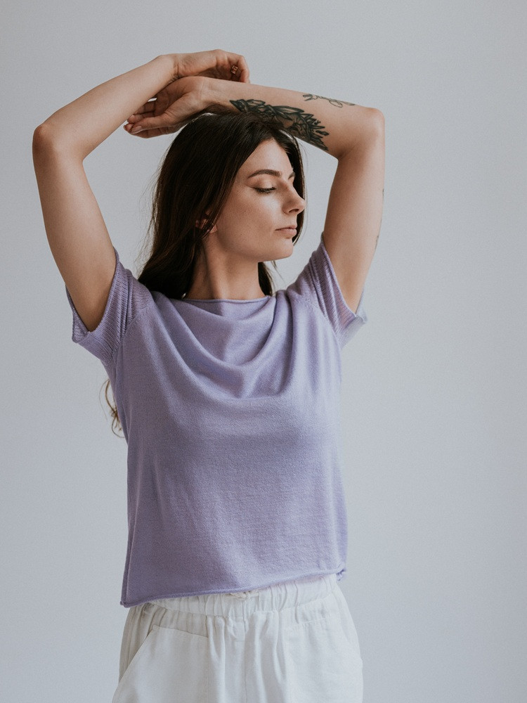 Cashmere blouse with silk