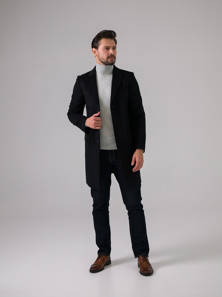 Men's cashmere coat black
