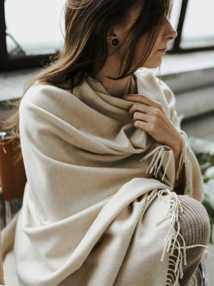 Cashmere plain blanket