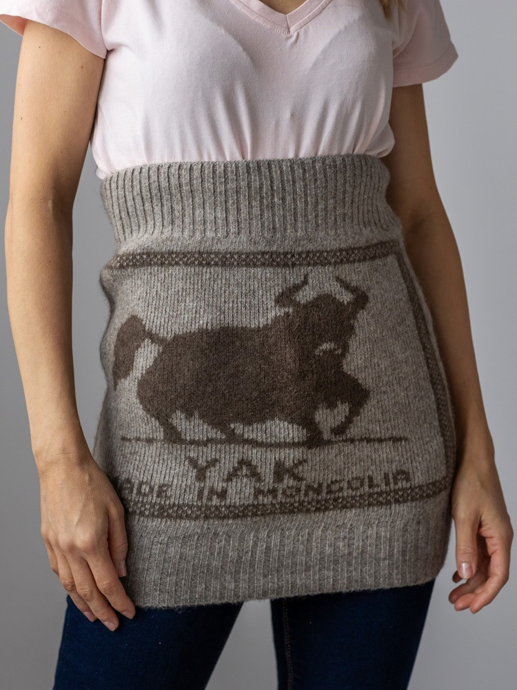 Elastic kidney warming belt with yak wool