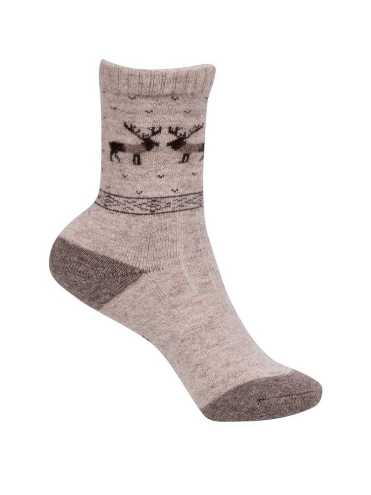 Socks made of 100% mongolian sheep wool – reindeer pattern