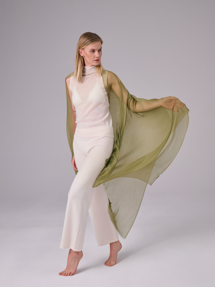 Cashmere Scarf - olive green