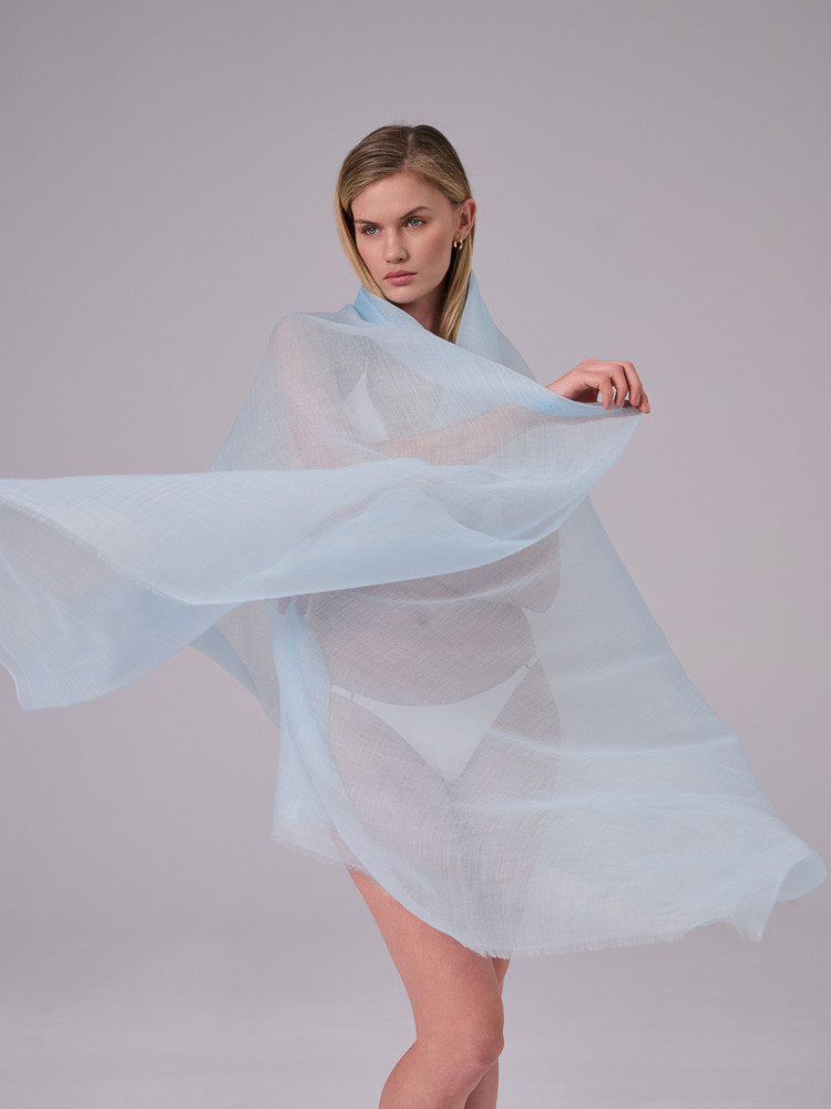 Cashmere Scarf - light blue