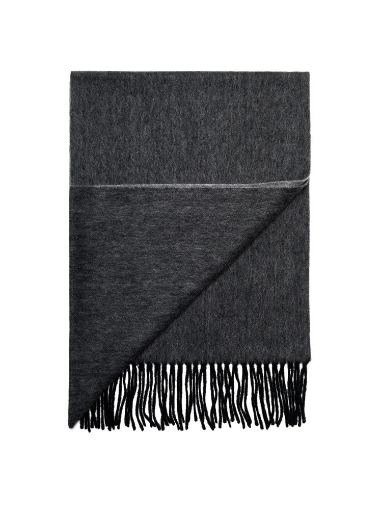 100% cashmere scarf graphite