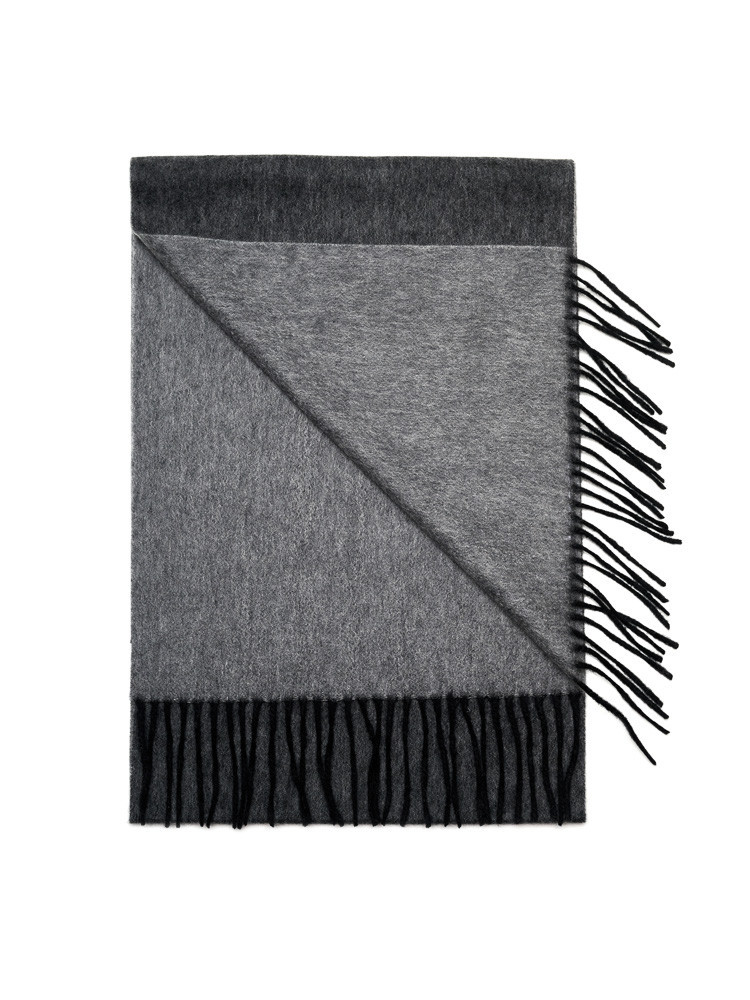 100% cashmere scarf graphite