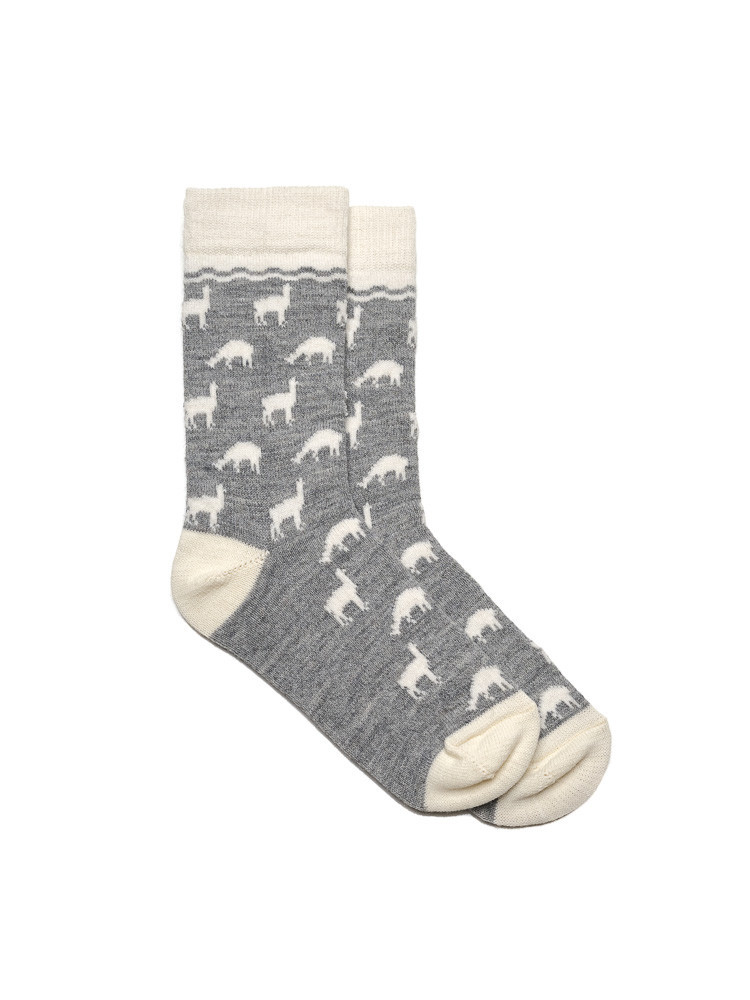 Grey alpaca wool socks