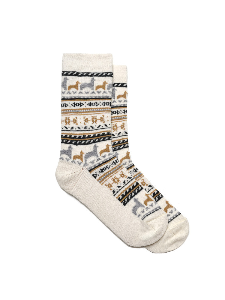 White alpaca wool socks