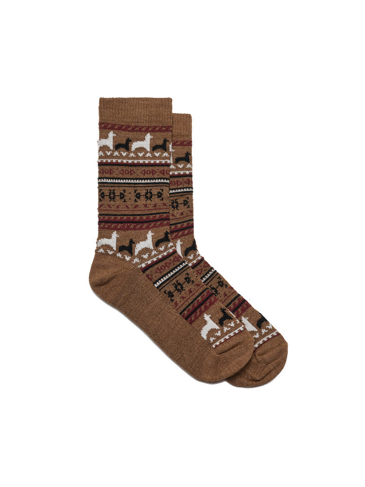 Brown alpaca wool socks