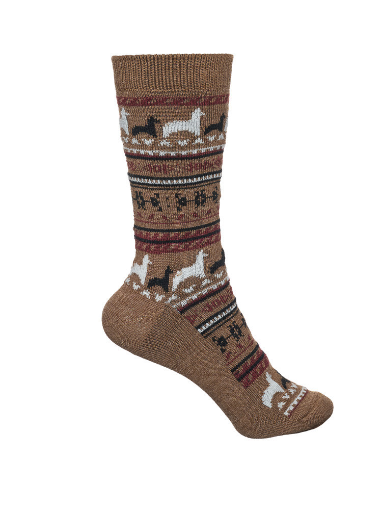 Brown alpaca wool socks