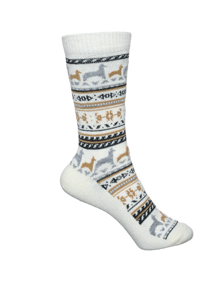 White alpaca wool socks