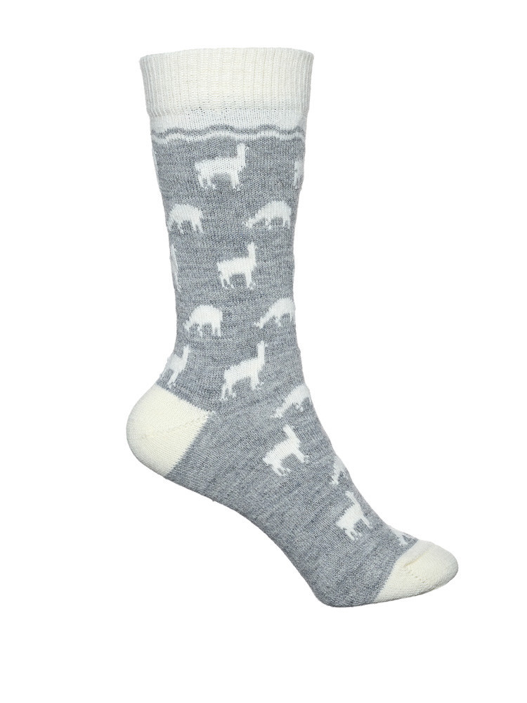 Grey alpaca wool socks