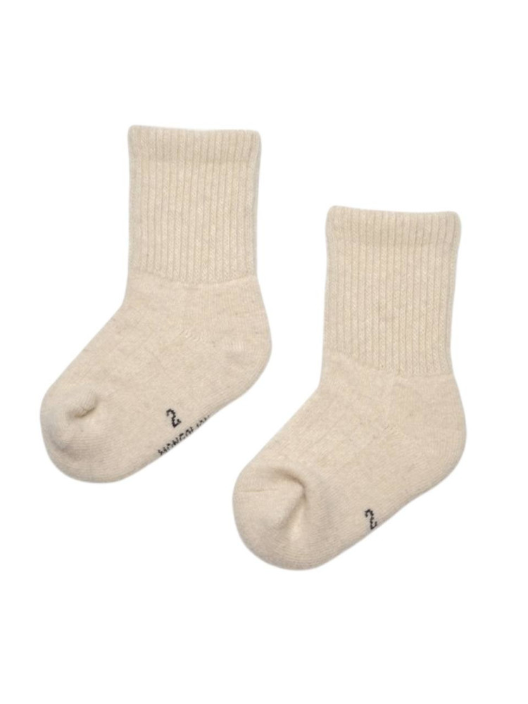 Children’s socks 100% mongolian sheep wool ecru
