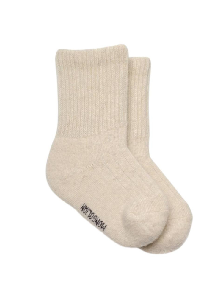 Children’s socks 100% mongolian sheep wool ecru