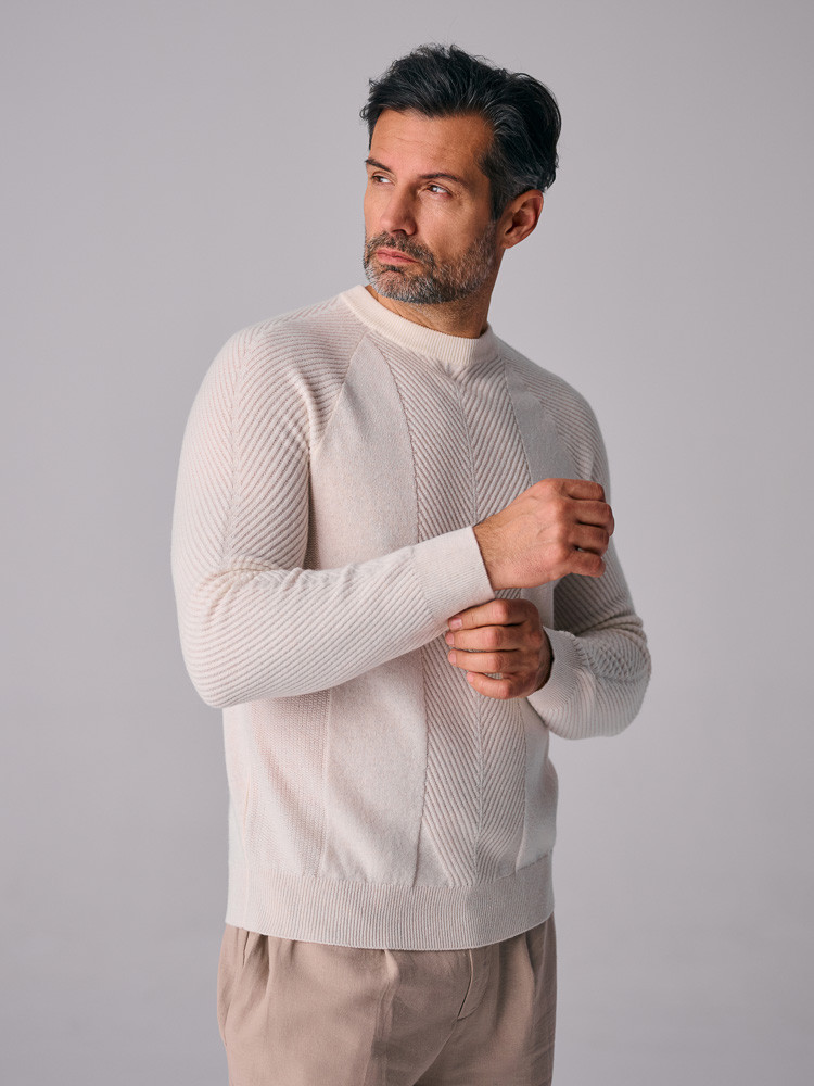 Cashmere sweater with subtle texture