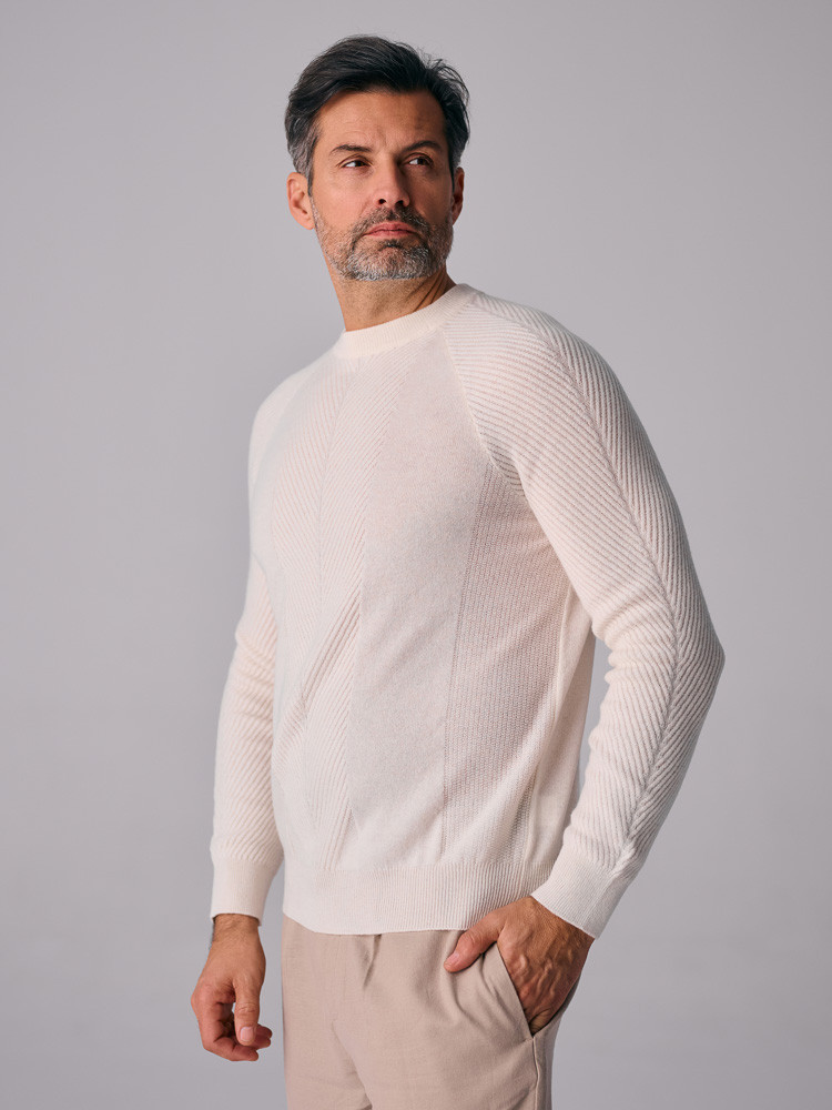 Cashmere sweater with subtle texture