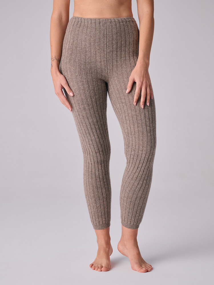 Ribbed sheep wool leggings
