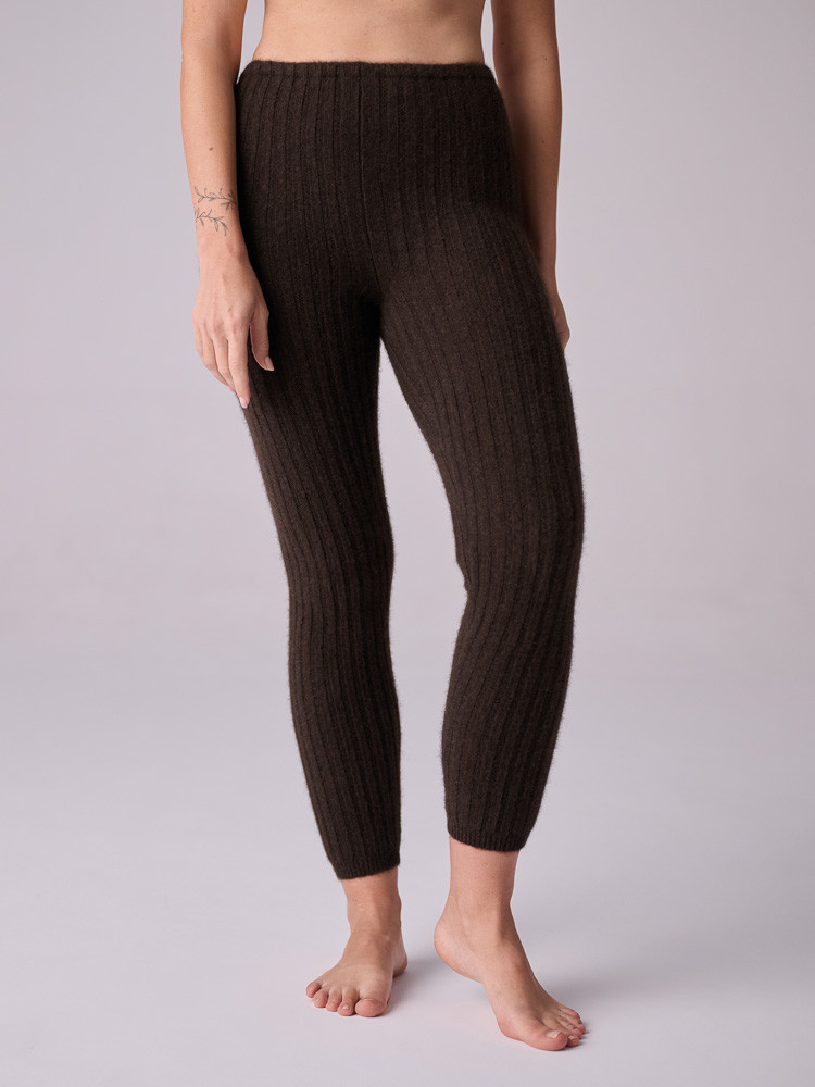 Ribbed yak wool leggings