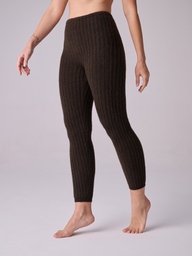 Ribbed yak wool leggings