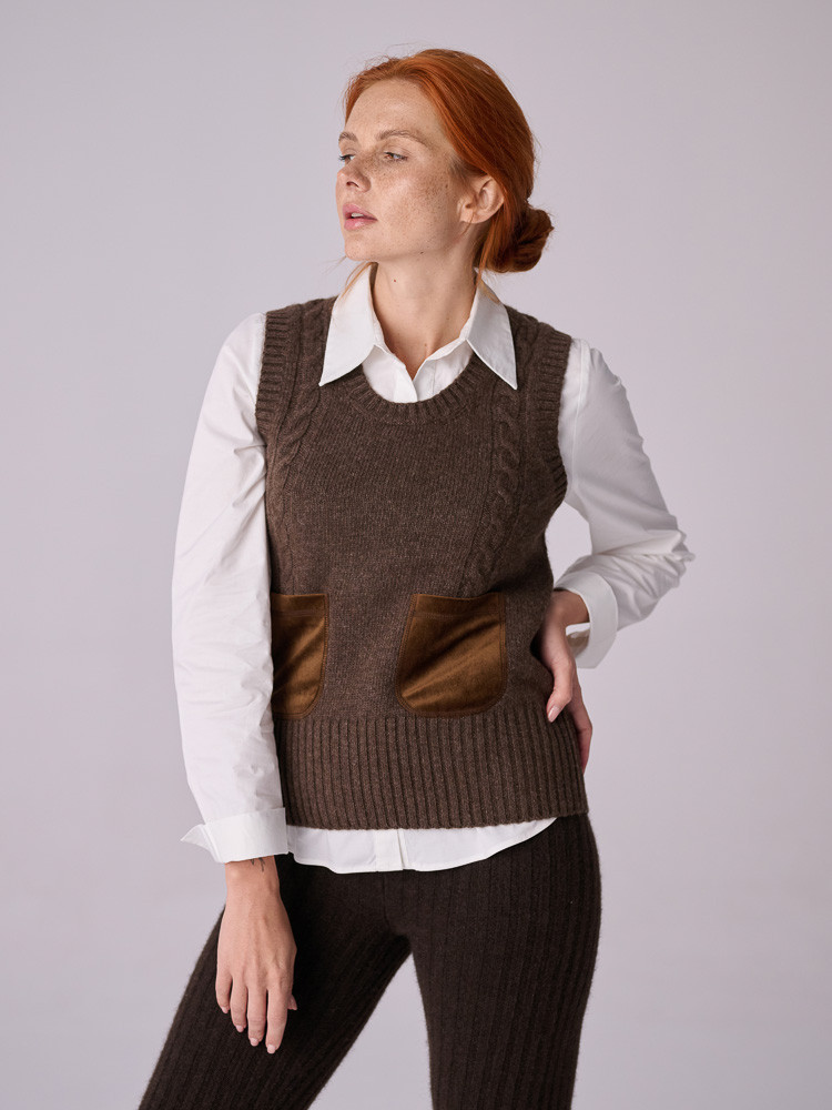Sheep wool vest for womans