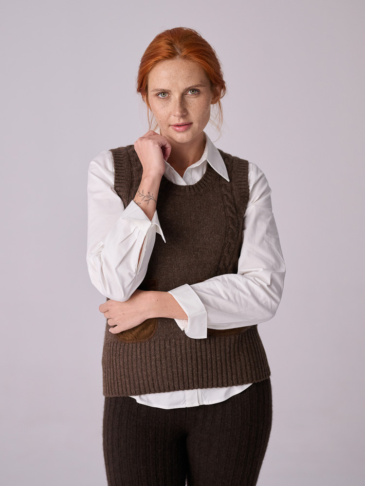Sheep wool vest for womans