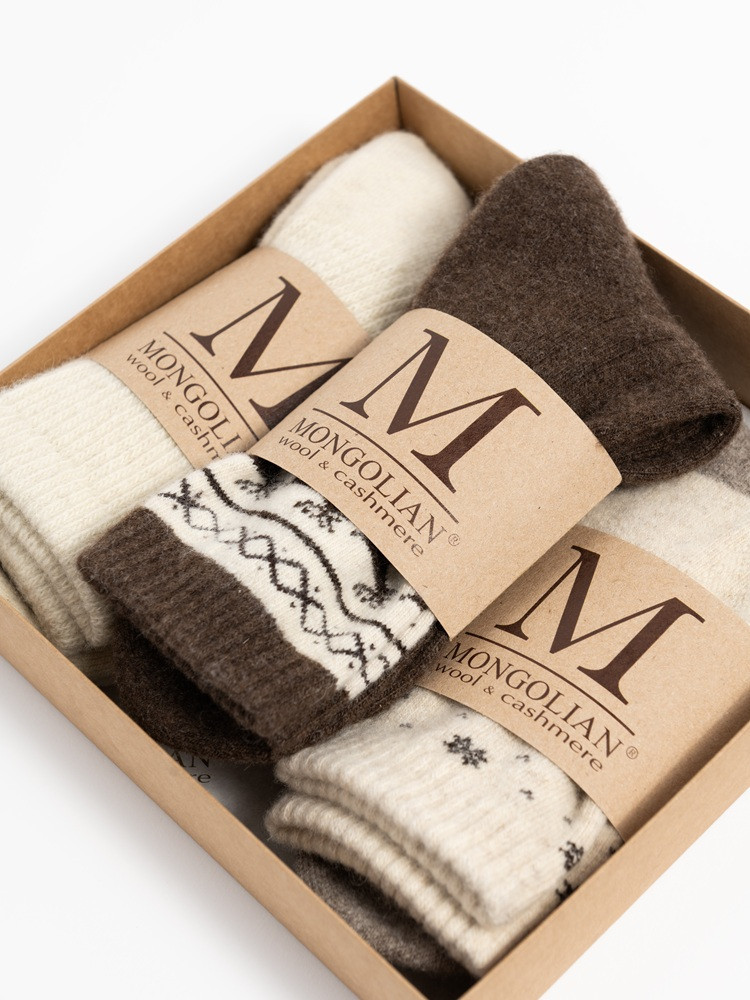 Set of wool socks in reindeer