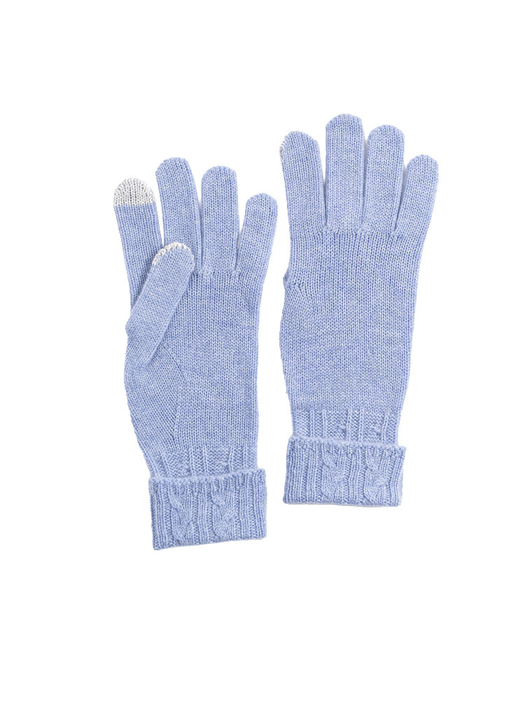Light blue cashmere gloves