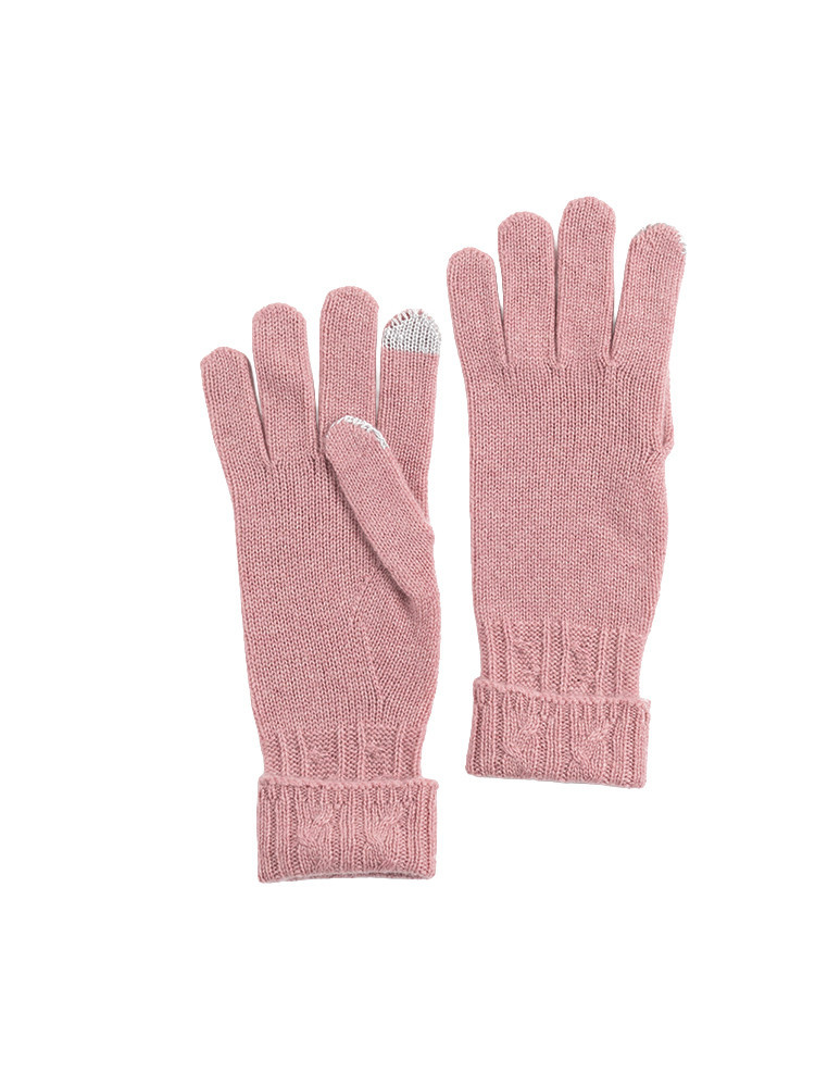 Pink cashmere gloves