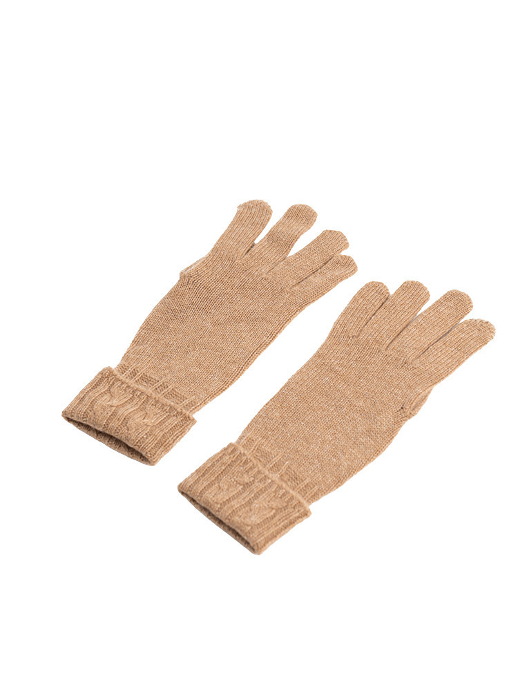Beige cashmere gloves