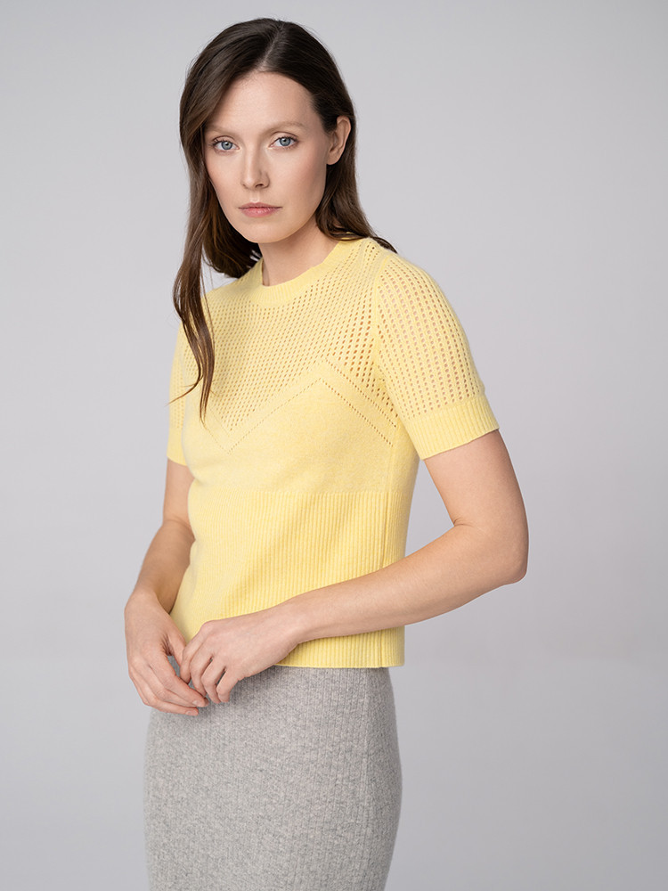 Openwork cashmere blouse
