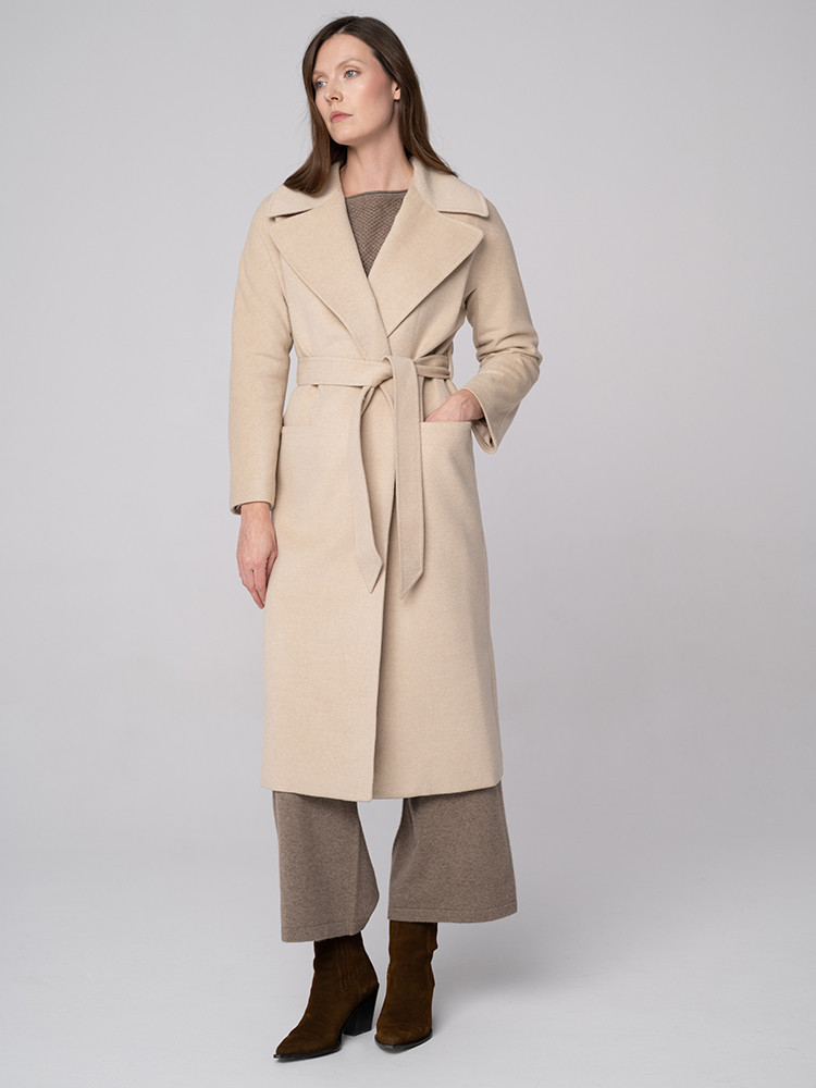 Cream cashmere women's coat