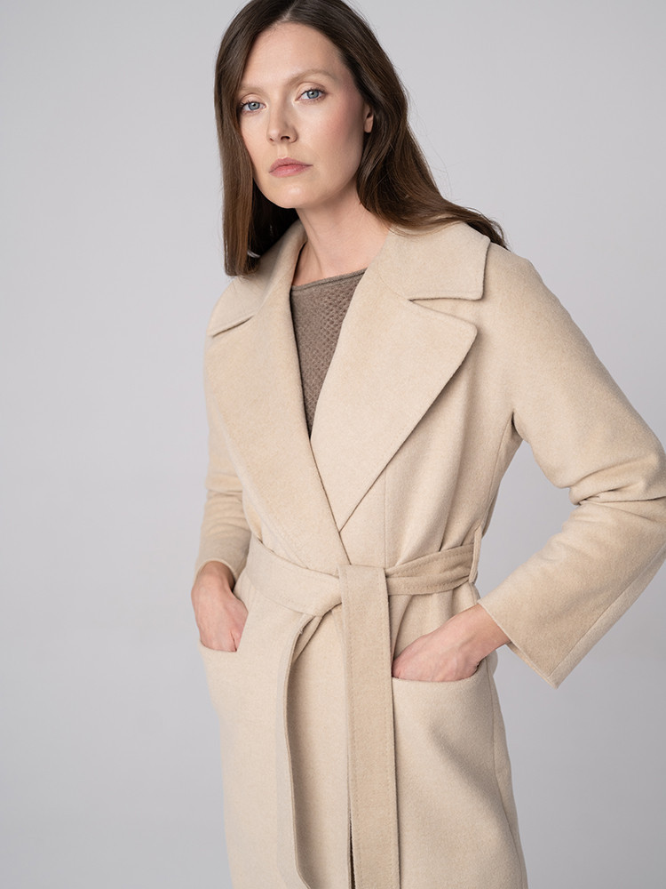 Cream cashmere women's coat