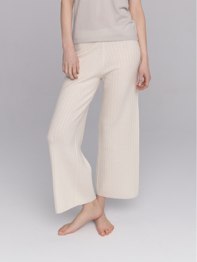 Striped cashmere pants