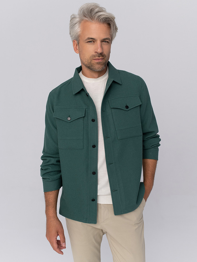 Yak wool shirt jacket