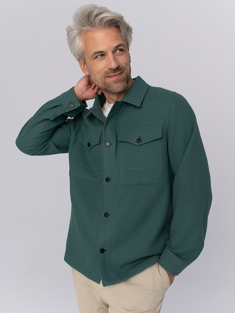 Yak wool shirt jacket