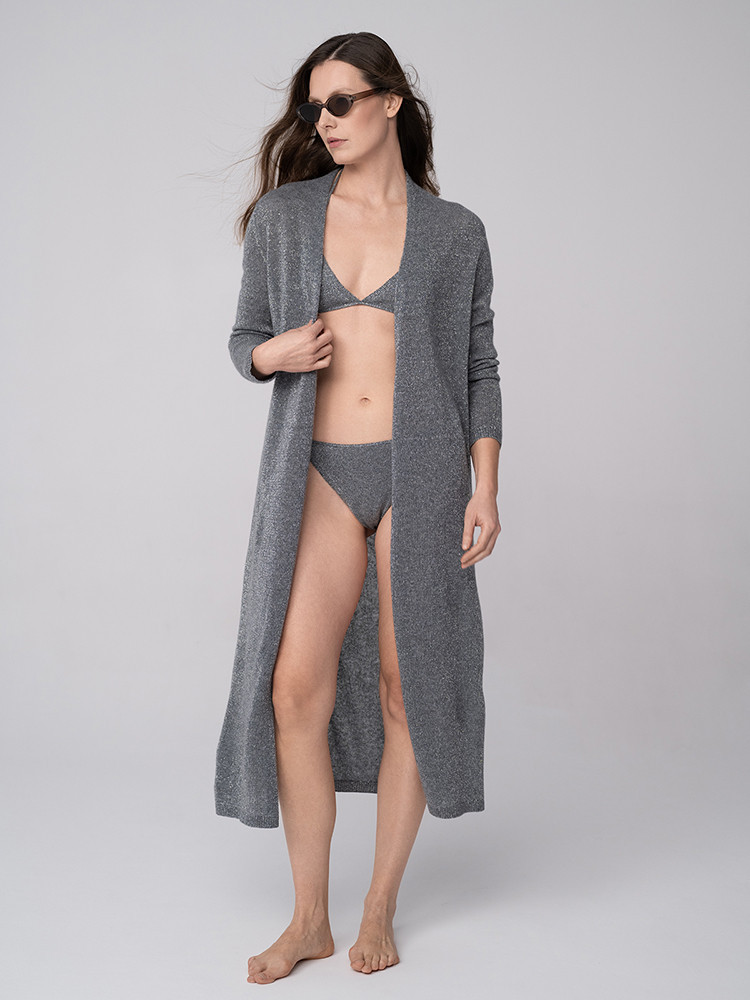 Shimmering cashmere beach cardigan