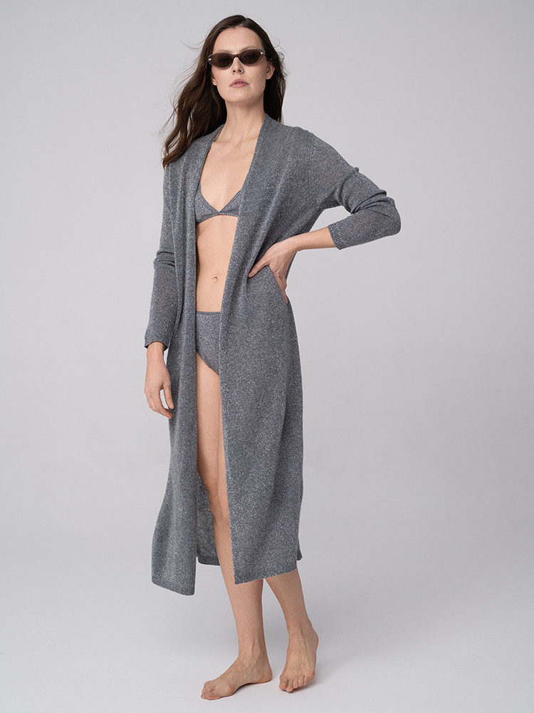Shimmering cashmere beach cardigan