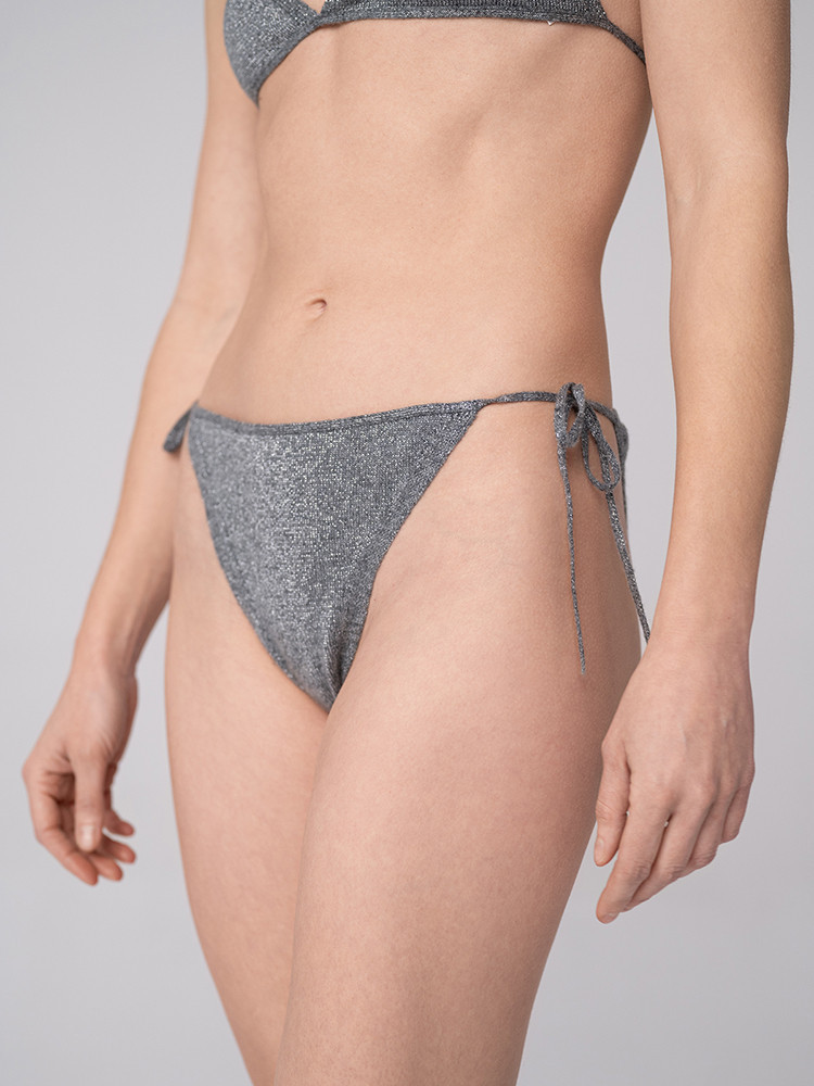 Shimmering cashmere bikini bottom