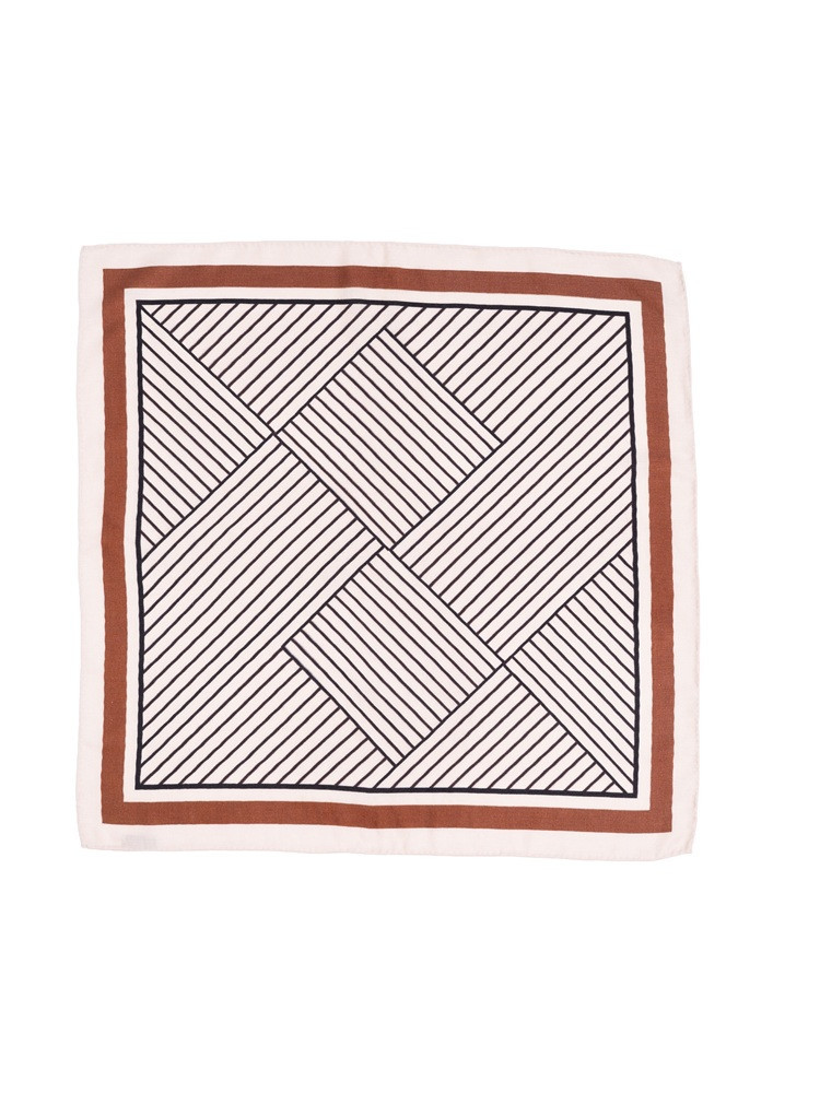 Silk scarf with cashmere and fine stripes