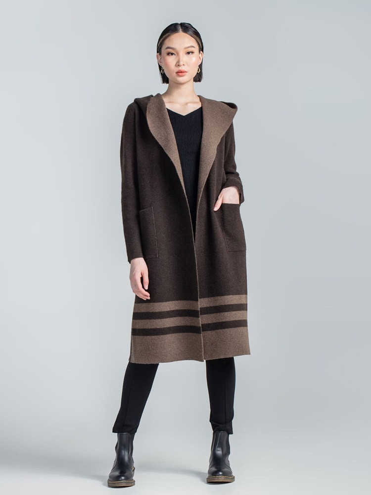 Knitted yak wool coat