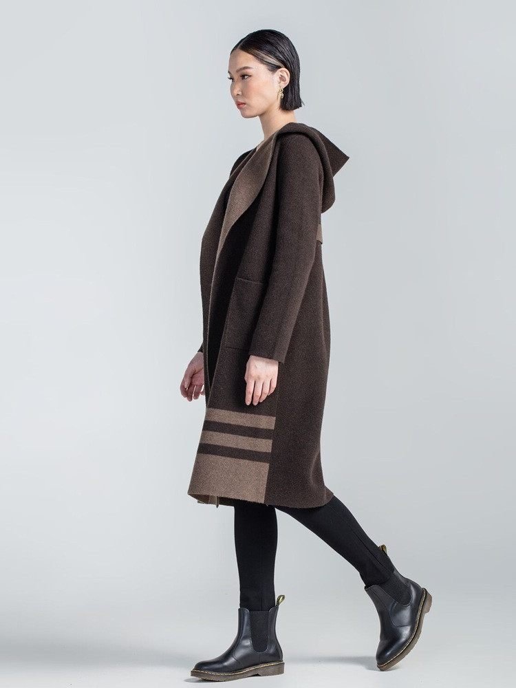 Knitted yak wool coat