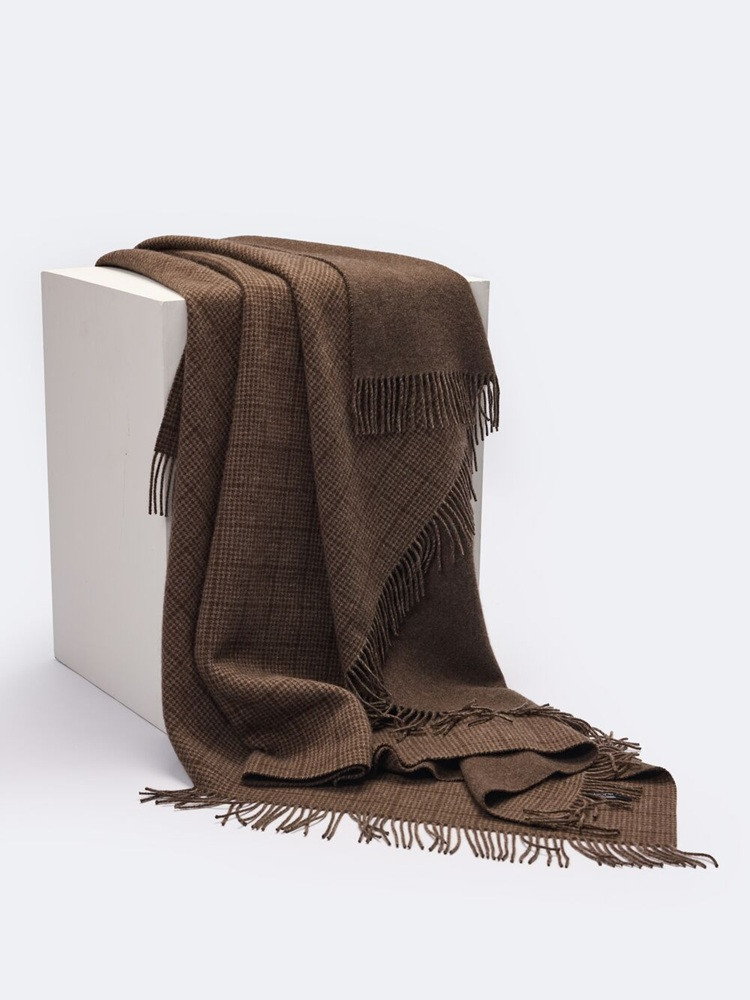 Checked yak wool blanket