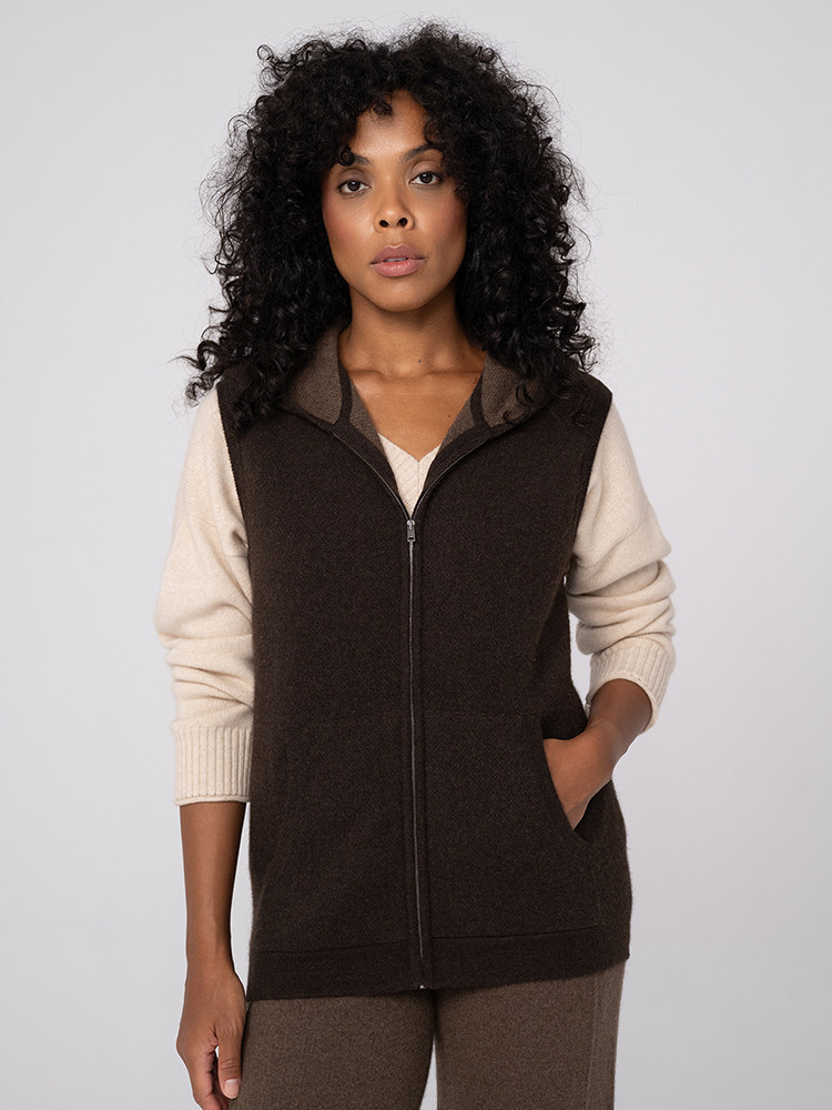 Zip-up yak wool vest