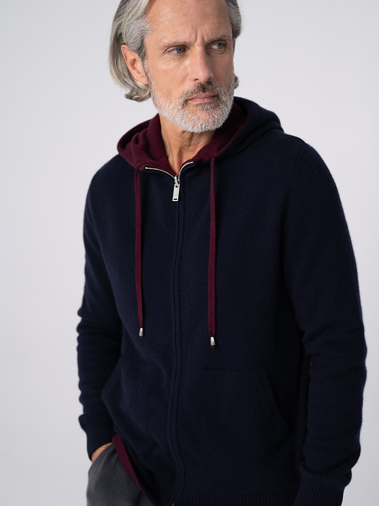 Reversible cashmere sweatshirt