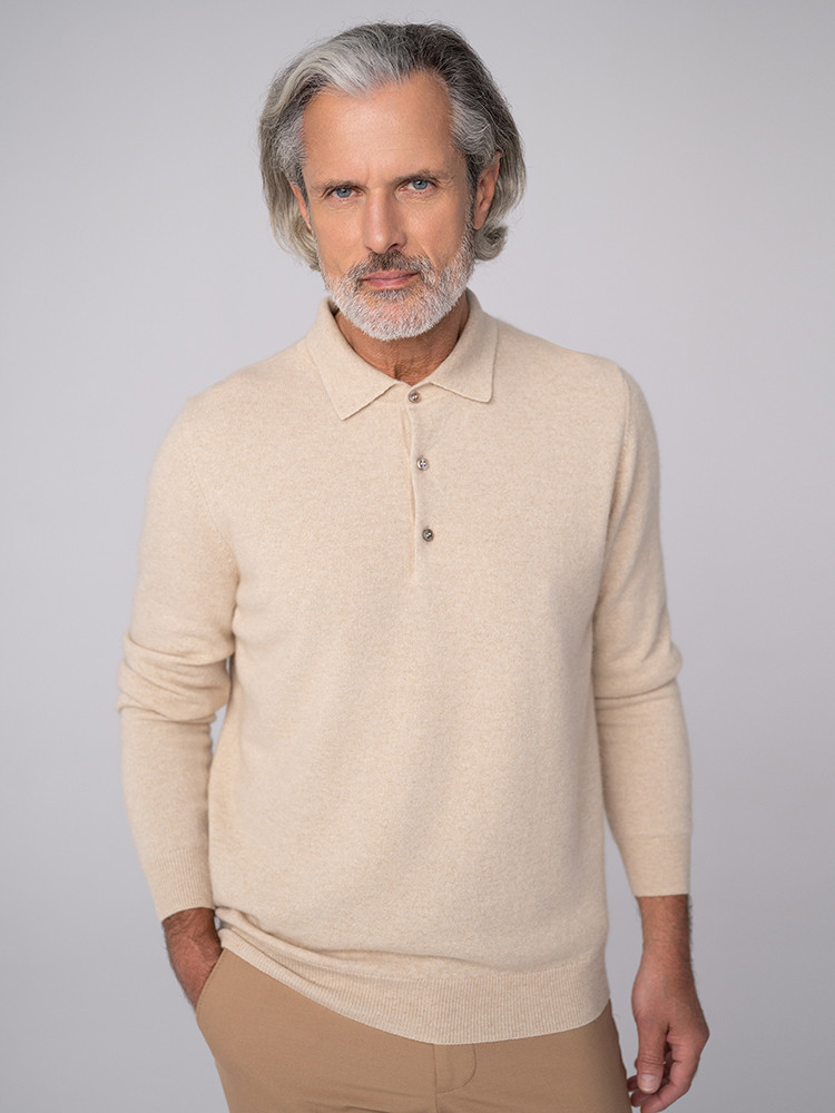 Cashmere polo sweater