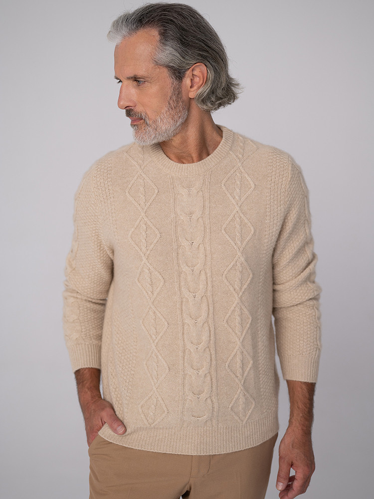 Men’s textured cashmere sweater