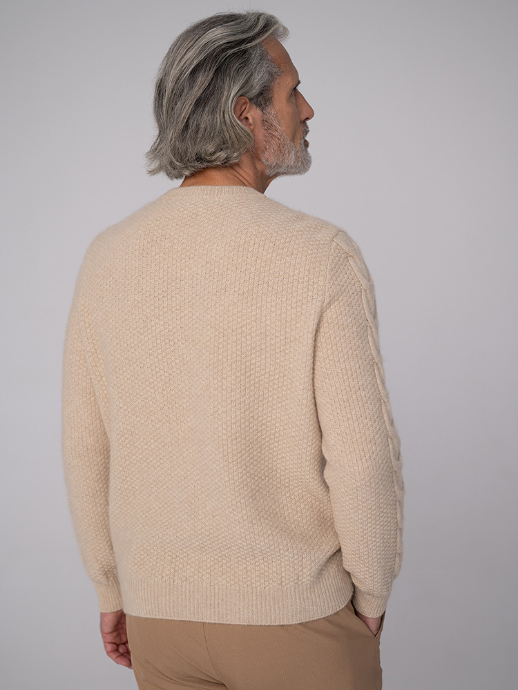 Men’s textured cashmere sweater