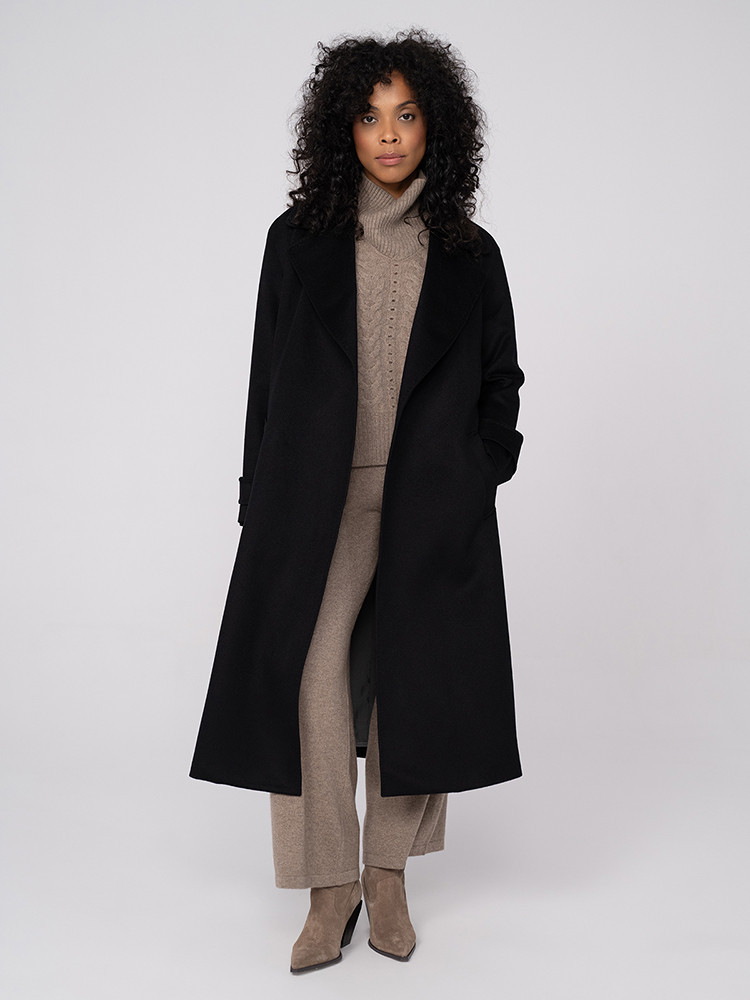 Black sheep wool coat