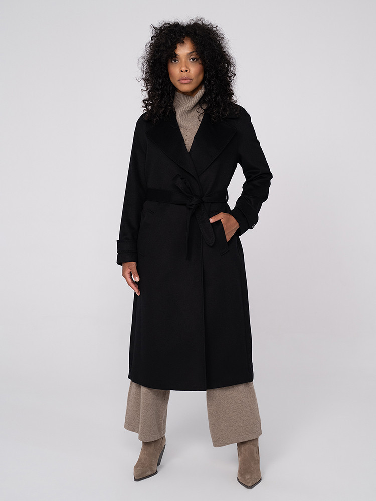 Black sheep wool coat